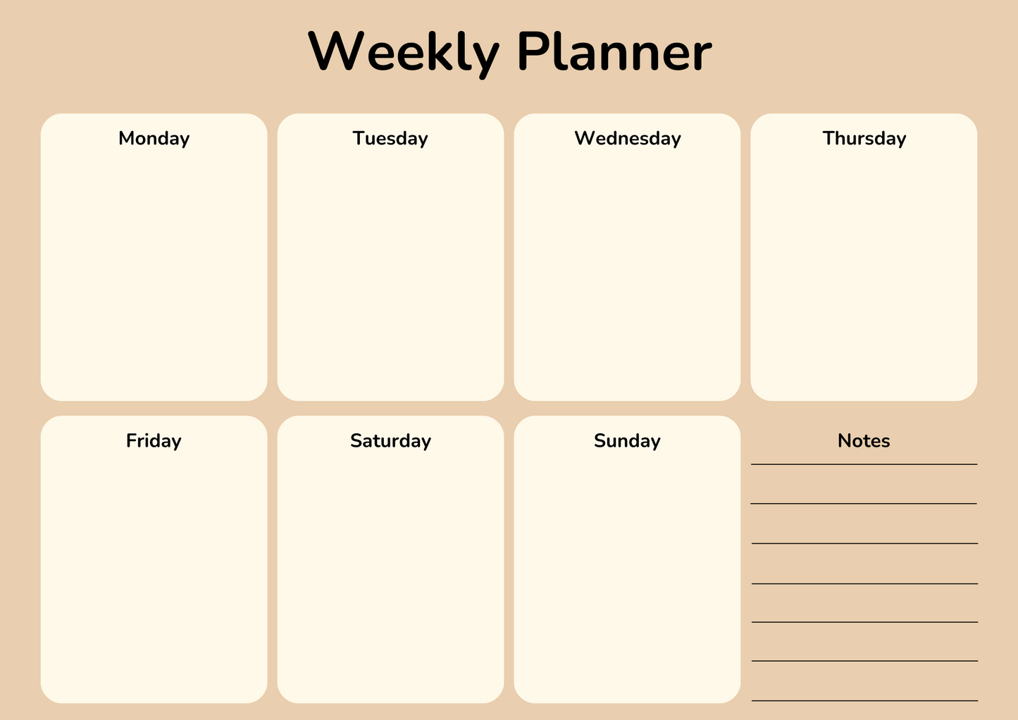 Weekly planner (Digital)