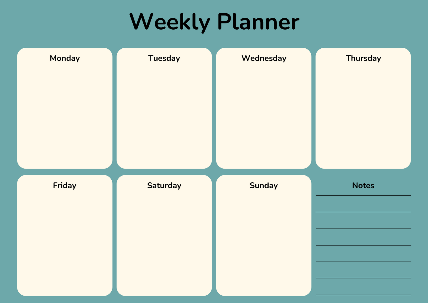 Weekly planner (Digital)