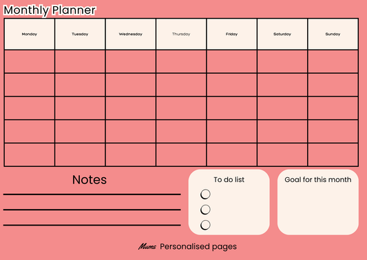 Monthly planner (Digital)