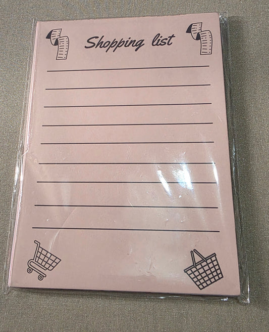 Lined shopping list