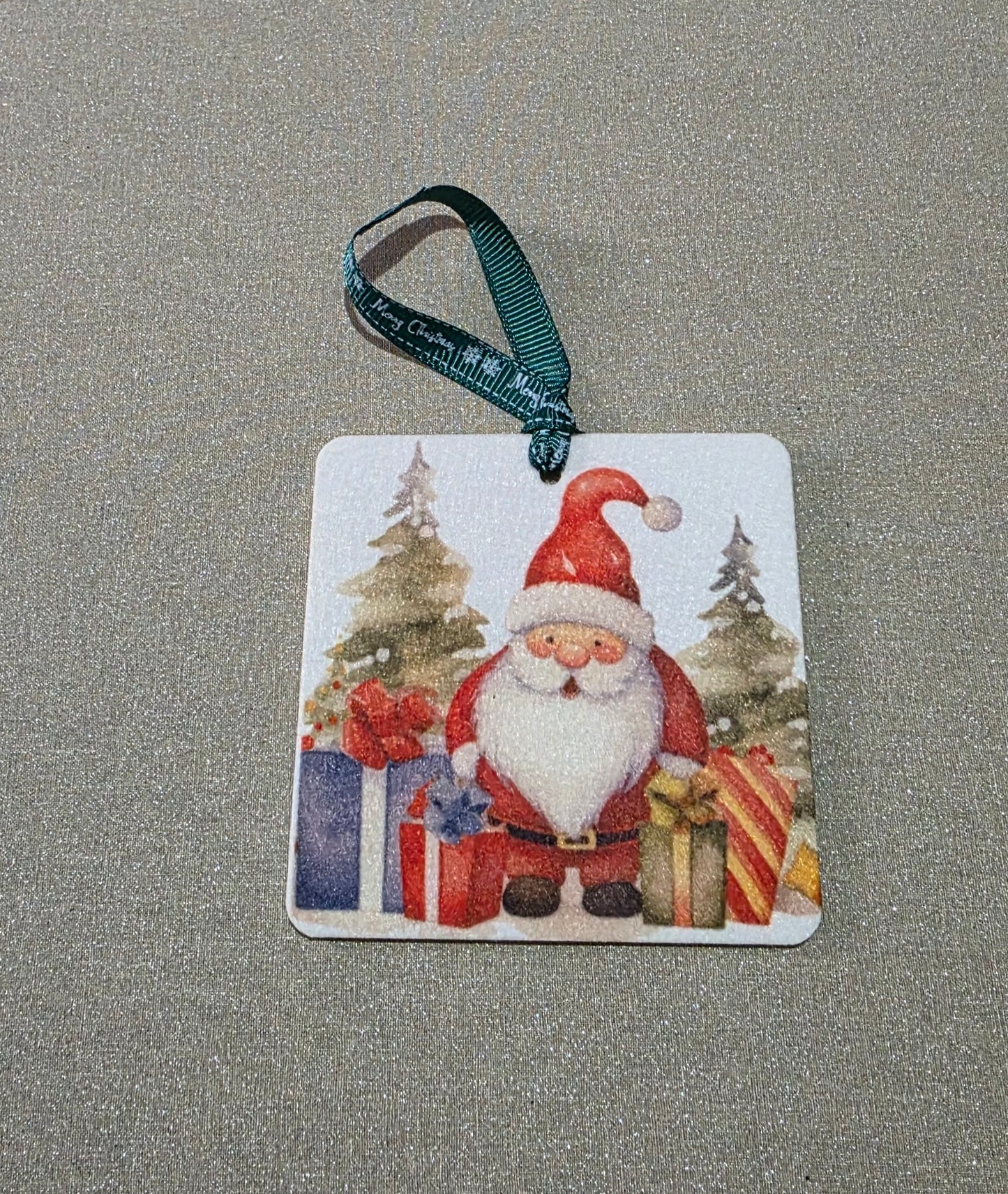 Square santa bauble