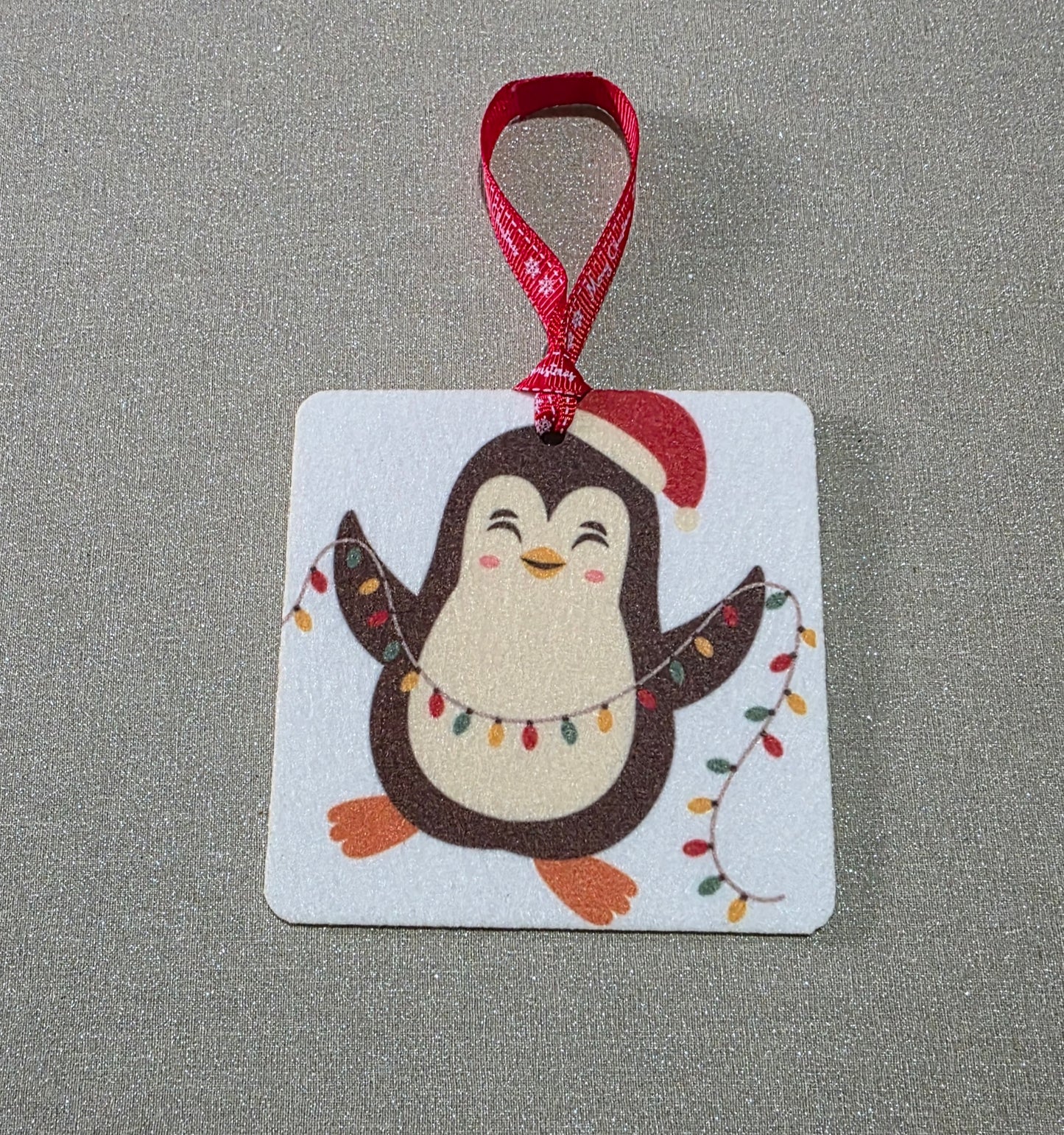 Square penguin bauble